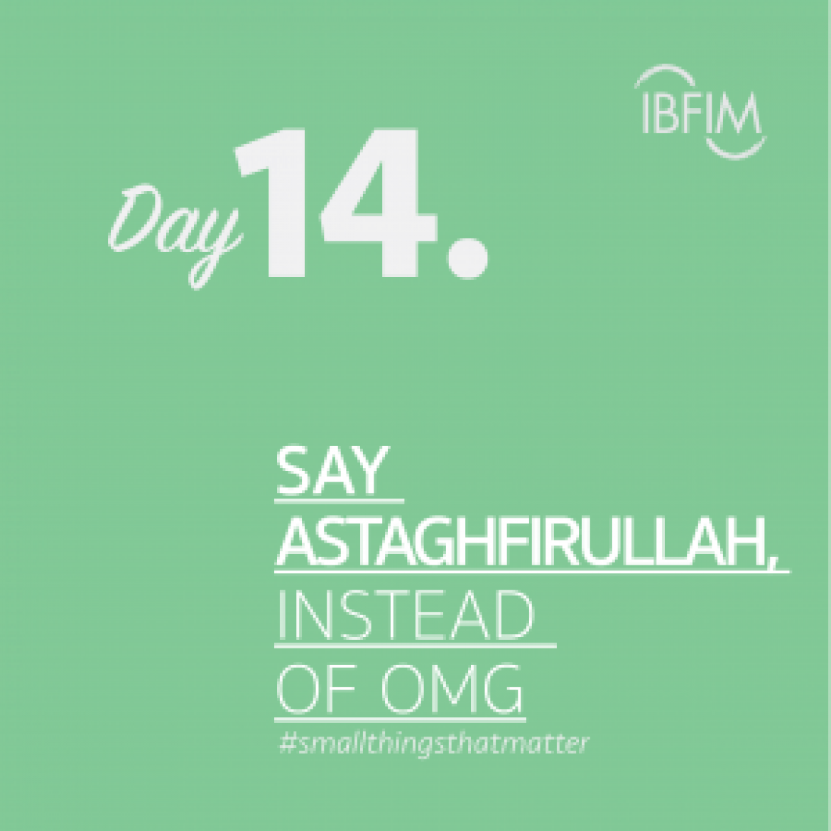 Ramadan Daily #smallthingsthatmatter